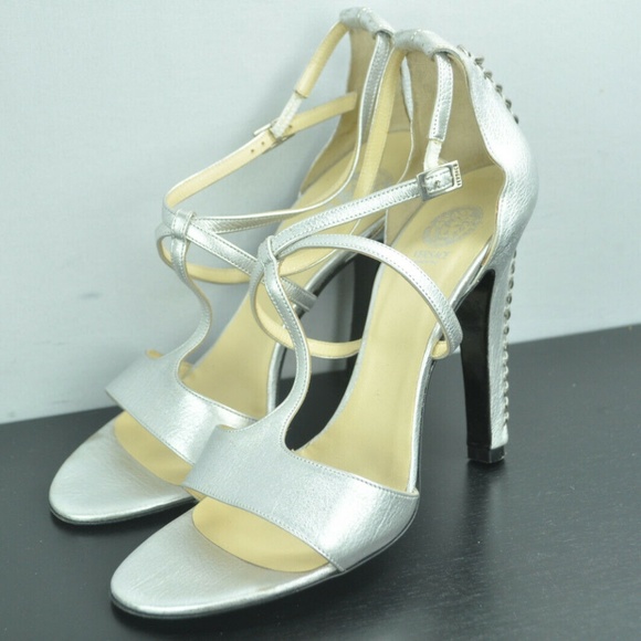versace silver heels